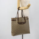 GUCCI GG Supreme Web Sherry Line Tote Bag PVC Beige Red 39 02 091 Auth bs35298-21