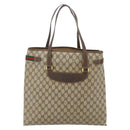 GUCCI GG Supreme Web Sherry Line Tote Bag PVC Beige Red 39 02 091 Auth bs35298-3