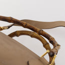 GUCCI Bamboo Hand Bag Leather 2way Beige Gold Auth bs35299-9
