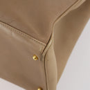 GUCCI Bamboo Hand Bag Leather 2way Beige Gold Auth bs35299-10