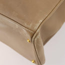 GUCCI Bamboo Hand Bag Leather 2way Beige Gold Auth bs35299-16