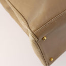 GUCCI Bamboo Hand Bag Leather 2way Beige Gold Auth bs35299-17