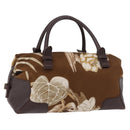 Salvatore Ferragamo Handtas Satijn Bruin Goud Auth bs35300-1
