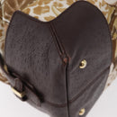 Salvatore Ferragamo Handtas Satijn Bruin Goud Auth bs35300-12