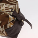 Salvatore Ferragamo Handtas Satijn Bruin Goud Auth bs35300-14