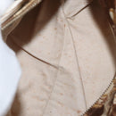 Salvatore Ferragamo Handtas Satijn Bruin Goud Auth bs35300-16