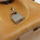 PRADA Tote Bag Leer Beige Zilver Auth bs35304-10