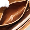 PRADA Tote Bag Leer Beige Zilver Auth bs35304-24