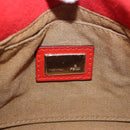 FENDI Mamma Baguette Chain Shoulder Bag Patent leather Red Gold Auth bs35306A-17