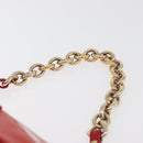 FENDI Mamma Baguette Chain Shoulder Bag Patent leather Red Gold Auth bs35306A-8