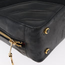 CHANEL V Stitch Shoulder Bag Cotton Black Gold CC Auth bs35307-12