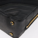 CHANEL V Stitch Shoulder Bag Cotton Black Gold CC Auth bs35307-13
