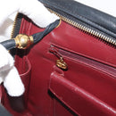 CHANEL V Stitch Shoulder Bag Cotton Black Gold CC Auth bs35307-20