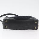 CHANEL V Stitch Shoulder Bag Cotton Black Gold CC Auth bs35307-9