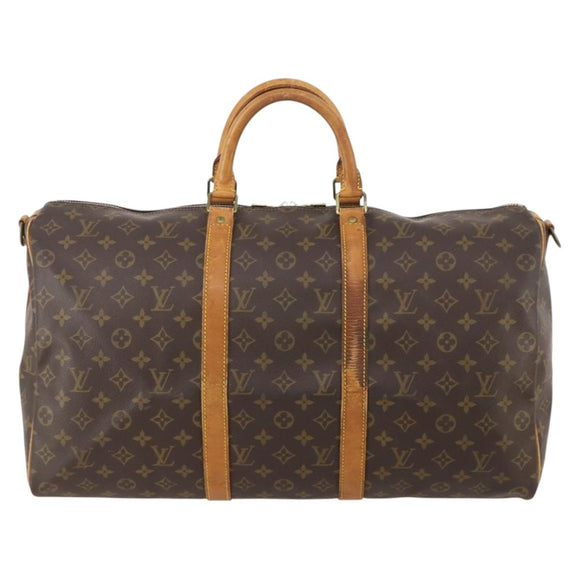 LOUIS VUITTON Monogram Keepall Bandouliere 50 Boston Bag M41416 LV Auth bs35315
