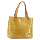 LOUIS VUITTON Monogram Vernis Houston Hand Bag Beige M91004 LV Auth bs35321-1