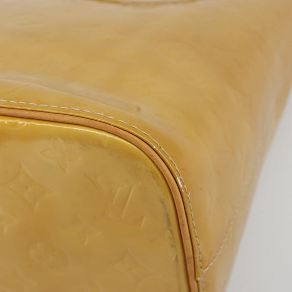 LOUIS VUITTON Monogram Vernis Houston Hand Bag Beige M91004 LV Auth bs35321