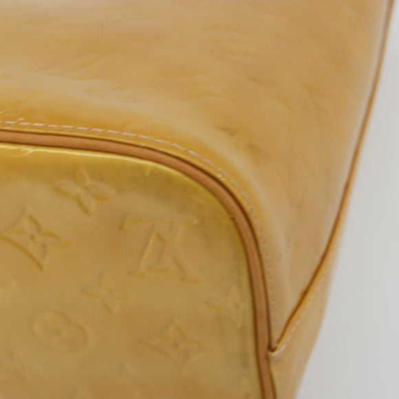 LOUIS VUITTON Monogram Vernis Houston Hand Bag Beige M91004 LV Auth bs35321