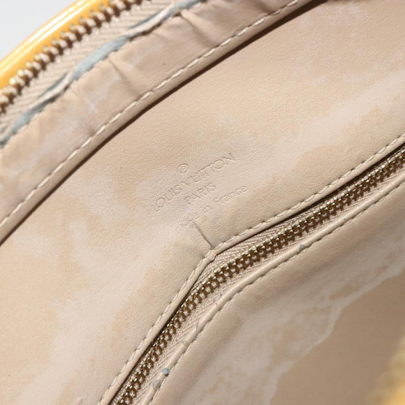 LOUIS VUITTON Monogram Vernis Houston Hand Bag Beige M91004 LV Auth bs35321