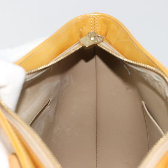 LOUIS VUITTON Monogram Vernis Houston Hand Bag Beige M91004 LV Auth bs35321
