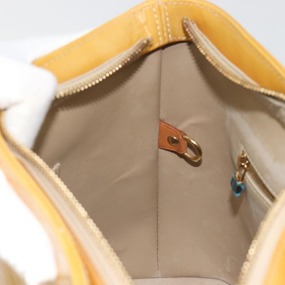 LOUIS VUITTON Monogram Vernis Houston Hand Bag Beige M91004 LV Auth bs35321