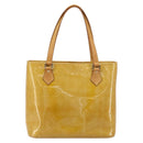 LOUIS VUITTON Monogram Vernis Houston Hand Bag Beige M91004 LV Auth bs35321-13
