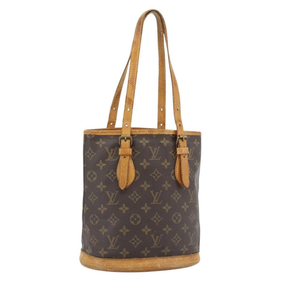LOUIS VUITTON Monogram Bucket PM Shoulder Bag M42238 LV Auth bs35325