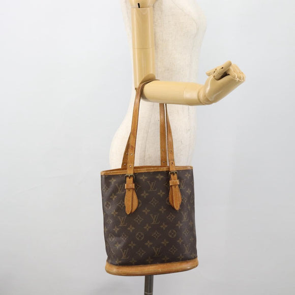 LOUIS VUITTON Monogram Bucket PM Shoulder Bag M42238 LV Auth bs35325