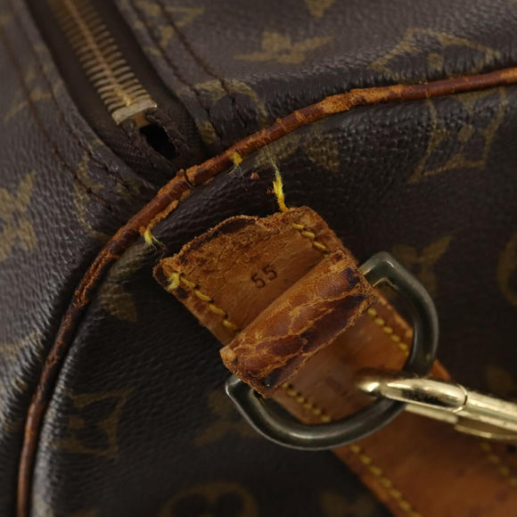 LOUIS VUITTON Monogram Keepall Bandouliere 55 Boston Bag M41414 LV Auth bs35329