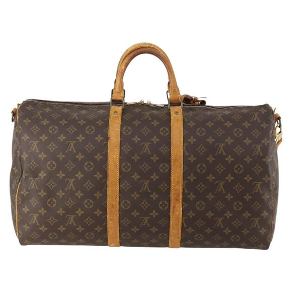 LOUIS VUITTON Monogram Keepall Bandouliere 55 Boston Bag M41414 LV Auth bs35329