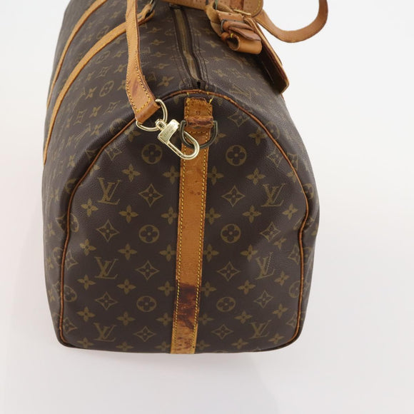 LOUIS VUITTON Monogram Keepall Bandouliere 55 Boston Bag M41414 LV Auth bs35329