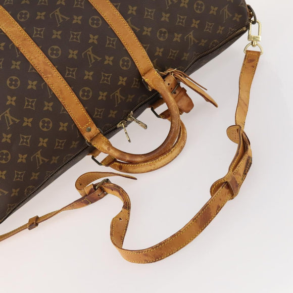 LOUIS VUITTON Monogram Keepall Bandouliere 55 Boston Bag M41414 LV Auth bs35329