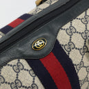 GUCCI GG Supreme Sherry Line Hand Bag PVC Navy Gold 010 378 Auth bs35334-14