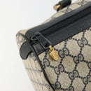 GUCCI GG Supreme Sherry Line Hand Bag PVC Navy Gold 010 378 Auth bs35334-15