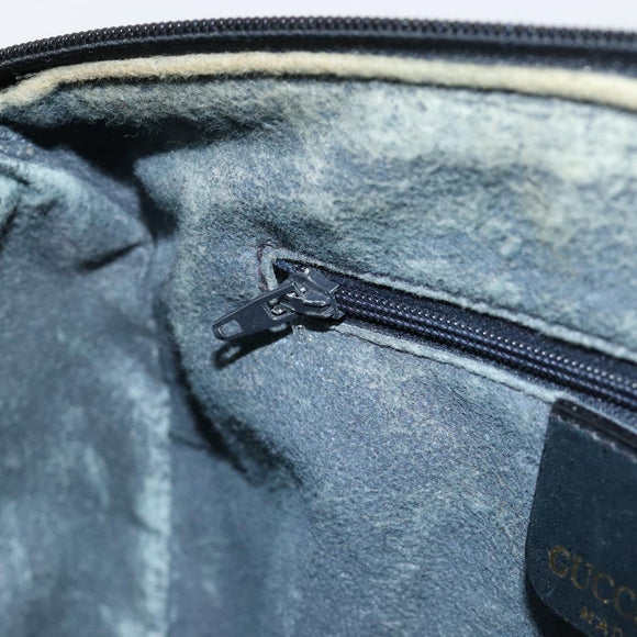 GUCCI GG Supreme Sherry Line Hand Bag PVC Navy Gold 010 378 Auth bs35334
