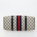 GUCCI GG Supreme Sherry Line Hand Bag PVC Navy Gold 010 378 Auth bs35334-9