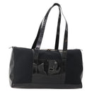 GUCCI Bamboo Boston Bag Nylon Black Silver Auth bs35335-1