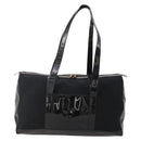 GUCCI Bamboo Boston Bag Nylon Black Silver Auth bs35335-13