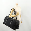 GUCCI Bamboo Boston Bag Nylon Black Silver Auth bs35335-22