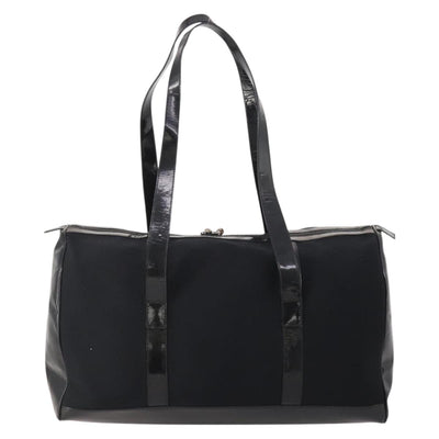 GUCCI Bamboo Boston Bag Nylon Black Silver Auth bs35335 - 0