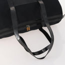 GUCCI Bamboo Boston Bag Nylon Black Silver Auth bs35335-7