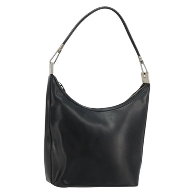 GUCCI Shoulder Bag Leather Black Silver 0013814 Auth bs35336