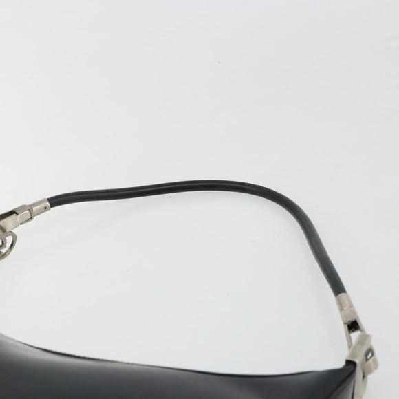 GUCCI Shoulder Bag Leather Black Silver 0013814 Auth bs35336