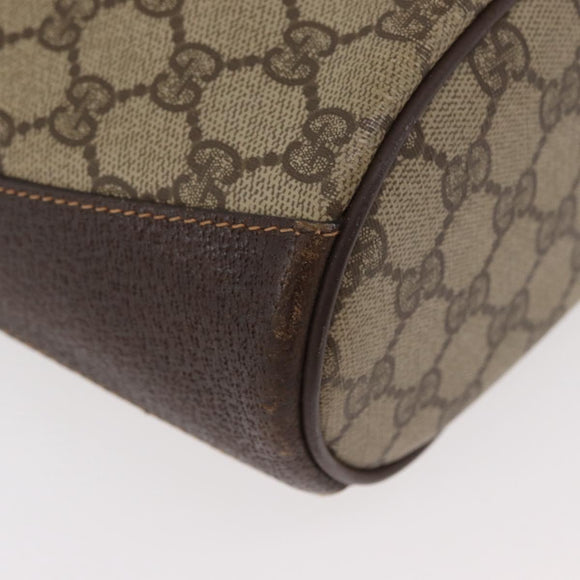 GUCCI GG Supreme Web Sherry Line Tas PVC Beige Goud 40 02 081 Auth bs35338