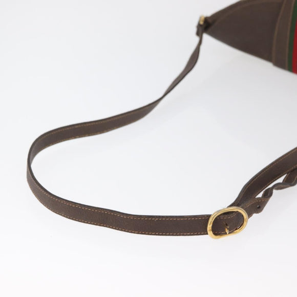 GUCCI GG Supreme Web Sherry Line Tas PVC Beige Goud 40 02 081 Auth bs35338