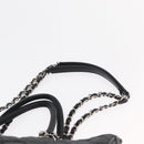 CHANEL Matelasse Chain Tote Bag Caviar Skin 2way Black Silver CC Auth bs35339-15