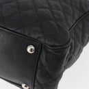 CHANEL Matelasse Chain Tote Bag Caviar Skin 2way Black Silver CC Auth bs35339-17