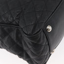 CHANEL Matelasse Chain Tote Bag Caviar Skin 2way Black Silver CC Auth bs35339-18