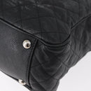 CHANEL Matelasse Chain Tote Bag Caviar Skin 2way Black Silver CC Auth bs35339-19