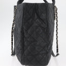 CHANEL Matelasse Chain Tote Bag Caviar Skin 2way Black Silver CC Auth bs35339-4